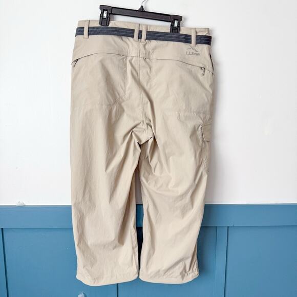 NWT LL Bean Womens Tropicwear Capri Pants MEDIUM Nylon 516921 Khaki Hiking - Picture 4 of 6